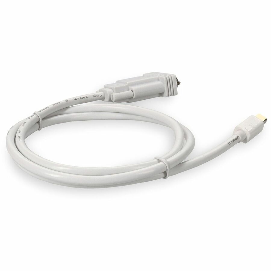 5Pk 3Ft Mini-Displayport 1.1 Male To Vga Male White Cables For Resolution Up To 1920X1200 (Wuxga)