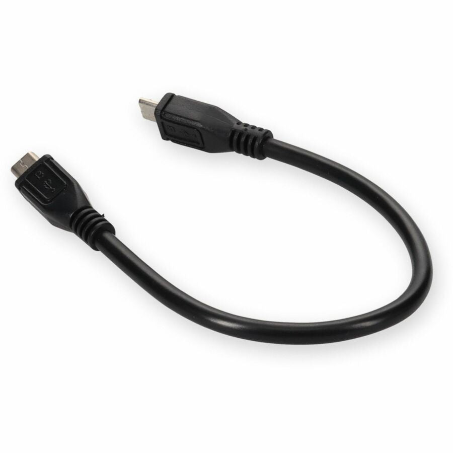 AddOn 5in Micro-USB 2.0 (B) Male to USB 2.0 (A) Female Black Cable USBOTG