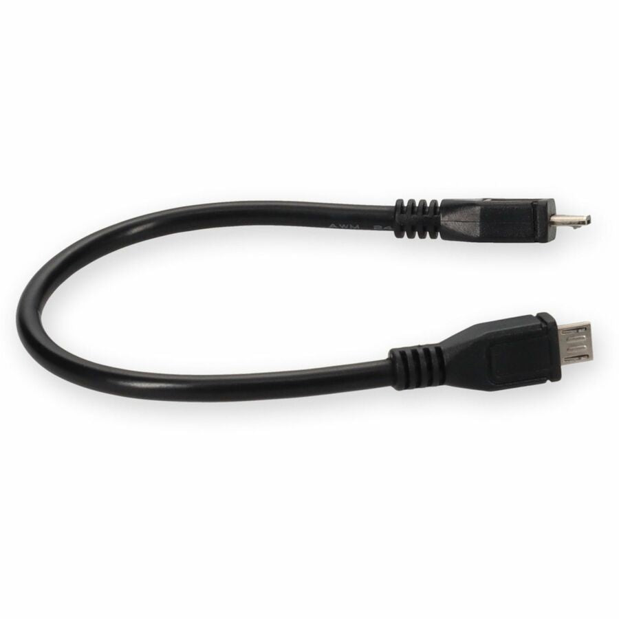 AddOn 5in Micro-USB 2.0 (B) Male to USB 2.0 (A) Female Black Cable USBOTG