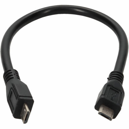 AddOn 5in Micro-USB 2.0 (B) Male to USB 2.0 (A) Female Black Cable USBOTG