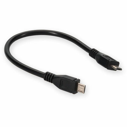 AddOn 5in Micro-USB 2.0 (B) Male to USB 2.0 (A) Female Black Cable USBOTG