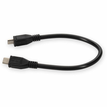 AddOn 5in Micro-USB 2.0 (B) Male to USB 2.0 (A) Female Black Cable USBOTG