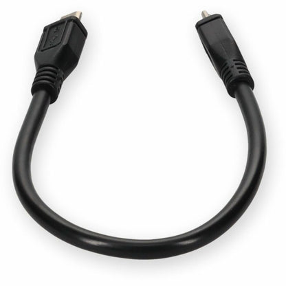 AddOn 5in Micro-USB 2.0 (B) Male to USB 2.0 (A) Female Black Cable USBOTG