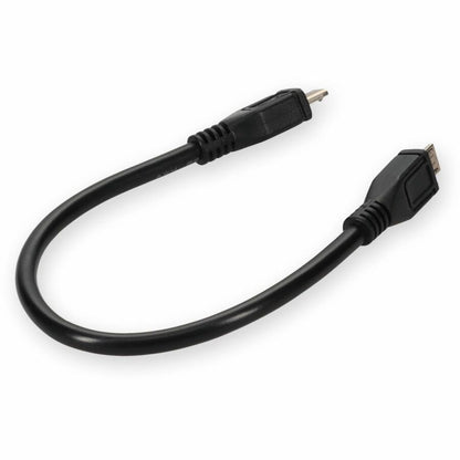 AddOn 5in Micro-USB 2.0 (B) Male to USB 2.0 (A) Female Black Cable USBOTG