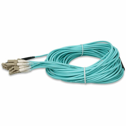 Addon 15M Mpo (Female) To 6Xlc (Male) 12-Strand Aqua Om3 Duplex Fiber Fanout Cable