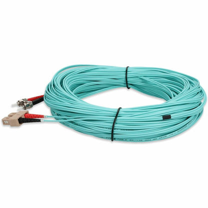 Addon 30M Sc (Male) To St (Male) Aqua Om4 Duplex Fiber Ofnr (Riser-Rated) Patch Cable