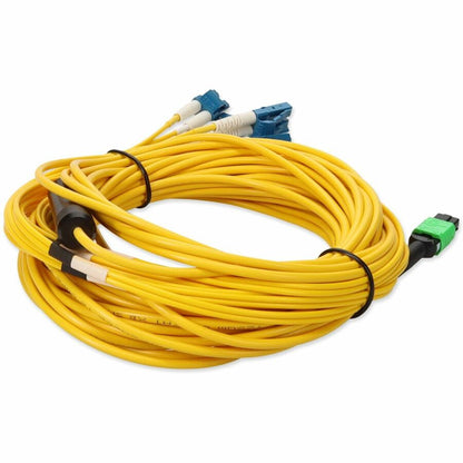 Addon 10M Mpo (Female) To 6Xlc (Male) 12-Strand Yellow Os2 Duplex Ofnr (Riser-Rated) Fiber Fanout Cable