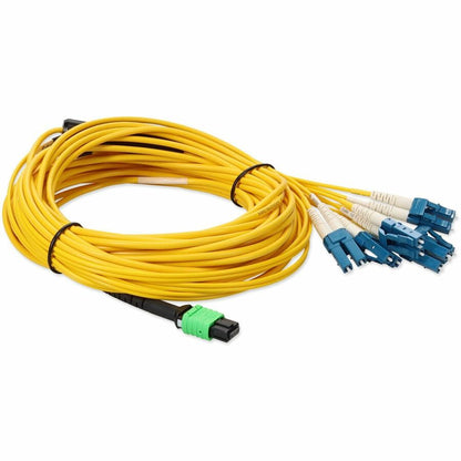 Addon 10M Mpo (Female) To 6Xlc (Male) 12-Strand Yellow Os2 Duplex Ofnr (Riser-Rated) Fiber Fanout Cable