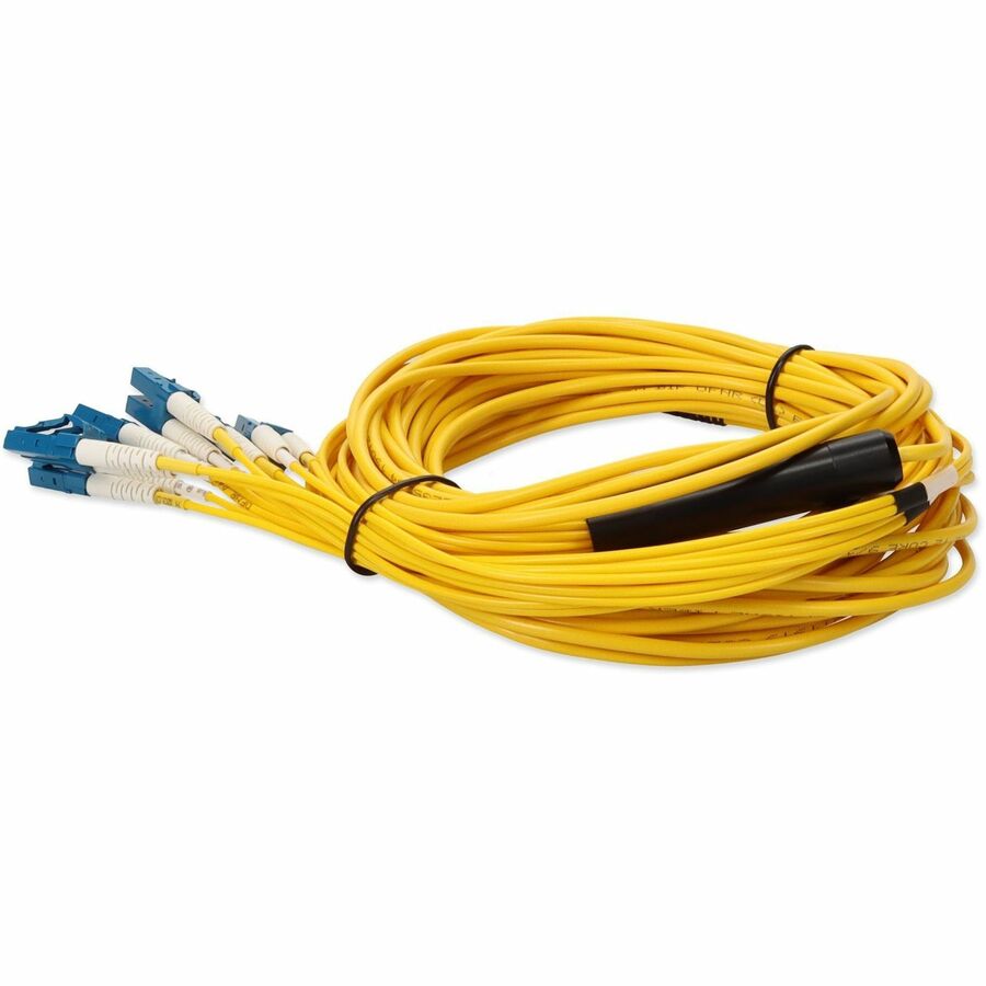 Addon 3M Mpo (Female) To 6Xlc (Male) 12-Strand Yellow Os2 Duplex Ofnr (Riser-Rated) Fiber Fanout Cable