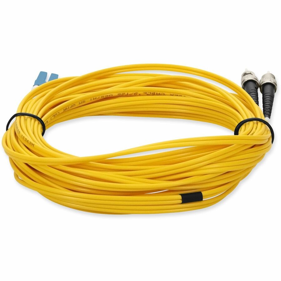 Addon 1M Lc (Male) To St (Male) Yellow Os2 Duplex Fiber Ofnr (Riser-Rated) Patch Cable