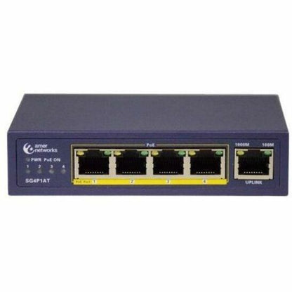 Amer Networks 5 port Gig Ethernet with 4 PoE at ports SG4P1AT