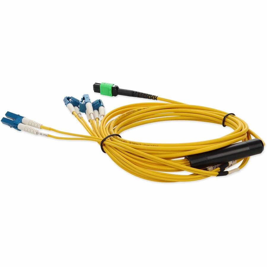 Addon Networks 3M Mpo - 4Xlc Fibre Optic Cable Mpo/Mtp Lc Os1 Yellow