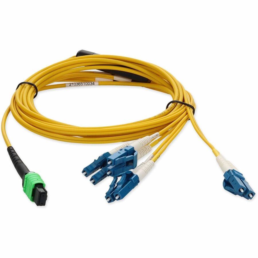 Addon Networks 3M Mpo - 4Xlc Fibre Optic Cable Mpo/Mtp Lc Os1 Yellow