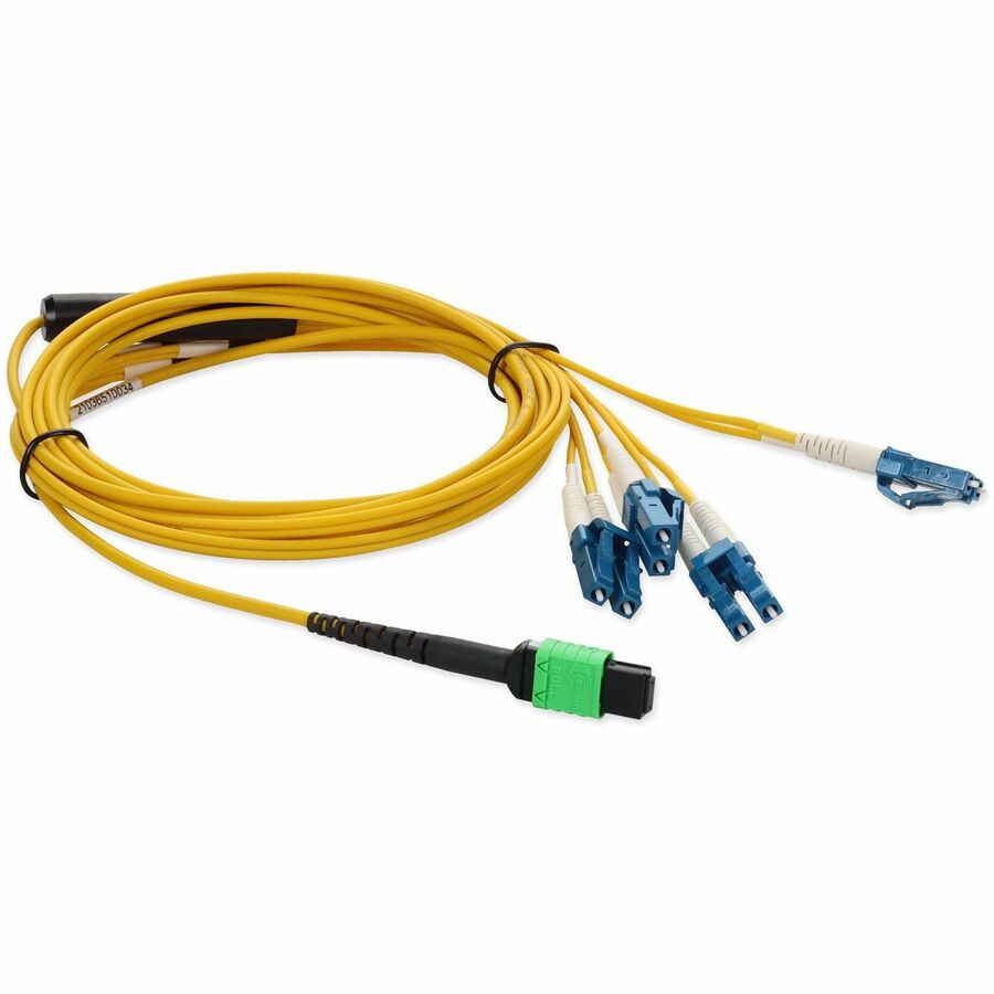 Addon Networks 3M Mpo - 4Xlc Fibre Optic Cable Mpo/Mtp Lc Os1 Yellow