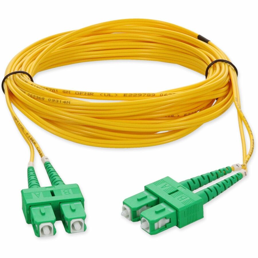 Addon 2M Asc (Male) To Asc (Male) Yellow Os2 Duplex Fiber Ofnr (Riser-Rated) Patch Cable