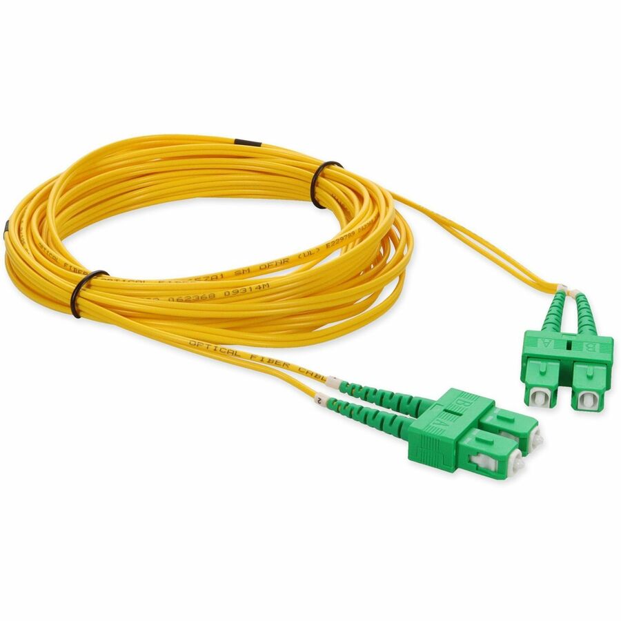 Addon 2M Asc (Male) To Asc (Male) Yellow Os2 Duplex Fiber Ofnr (Riser-Rated) Patch Cable