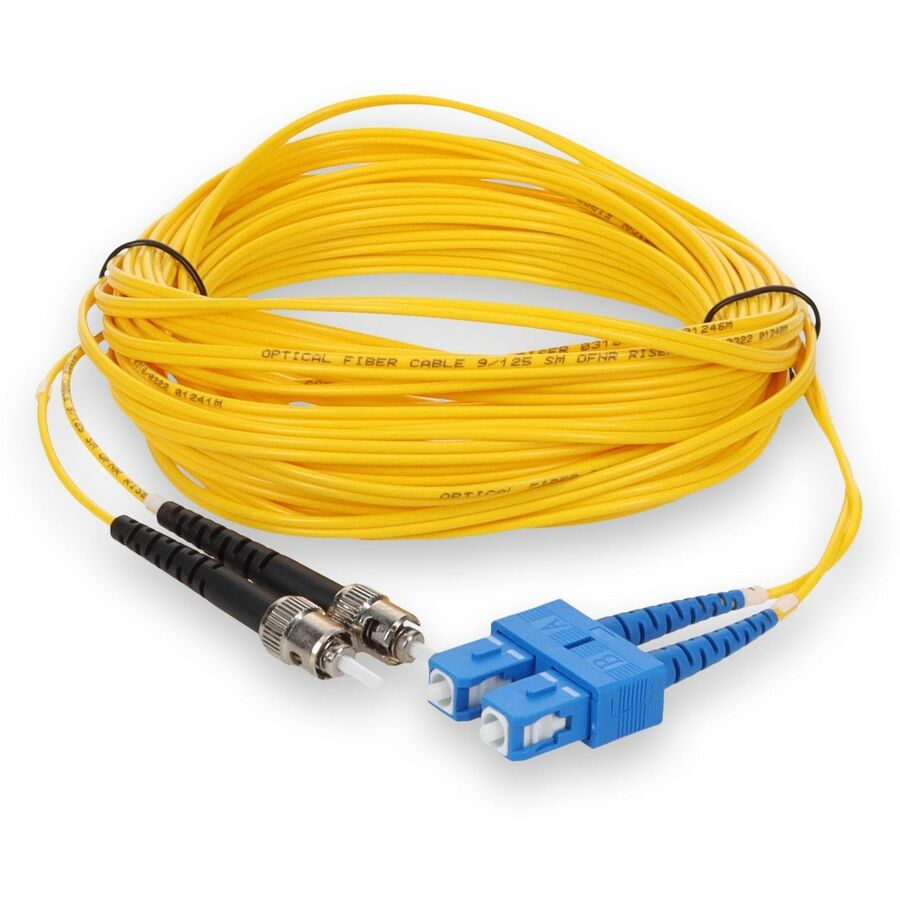 Addon 4M Sc (Male) To St (Male) Yellow Os2 Duplex Fiber Ofnr (Riser-Rated) Patch Cable