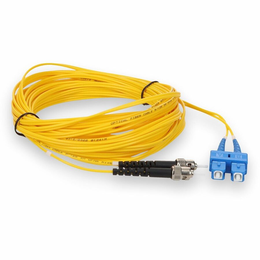 Addon 4M Sc (Male) To St (Male) Yellow Os2 Duplex Fiber Ofnr (Riser-Rated) Patch Cable