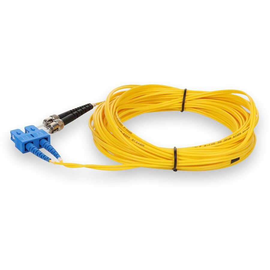 Addon 4M Sc (Male) To St (Male) Yellow Os2 Duplex Fiber Ofnr (Riser-Rated) Patch Cable