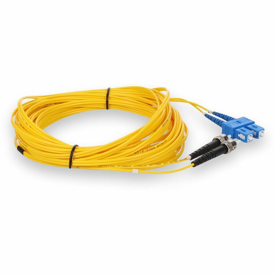 Addon 4M Sc (Male) To St (Male) Yellow Os2 Duplex Fiber Ofnr (Riser-Rated) Patch Cable