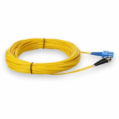 Addon 30M Sc (Male) To St (Male) Yellow Os2 Duplex Fiber Ofnr (Riser-Rated) Patch Cable