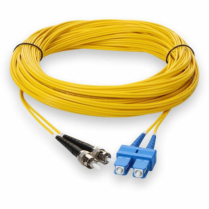 Addon 30M Sc (Male) To St (Male) Yellow Os2 Duplex Fiber Ofnr (Riser-Rated) Patch Cable