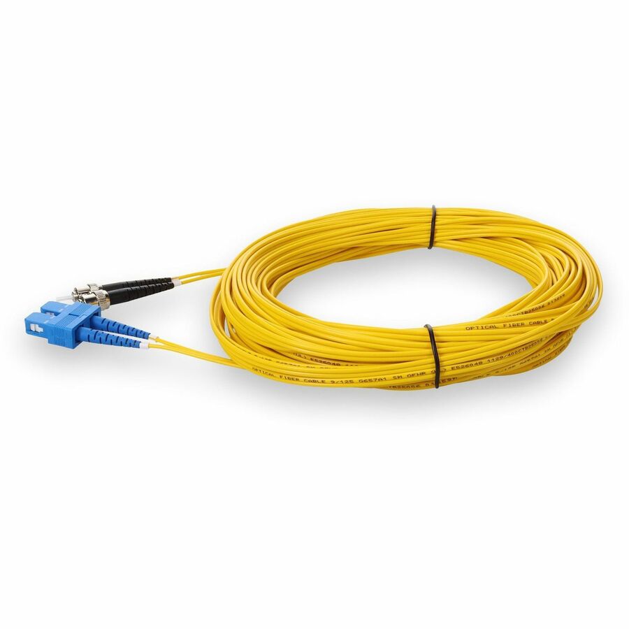 Addon 30M Sc (Male) To St (Male) Yellow Os2 Duplex Fiber Ofnr (Riser-Rated) Patch Cable