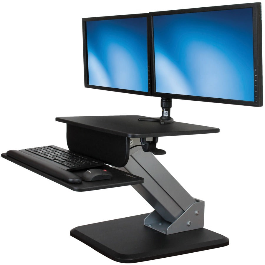 Startech.Com Dual Monitor Sit-To-Stand Workstation - One-Touch Height Adjustment