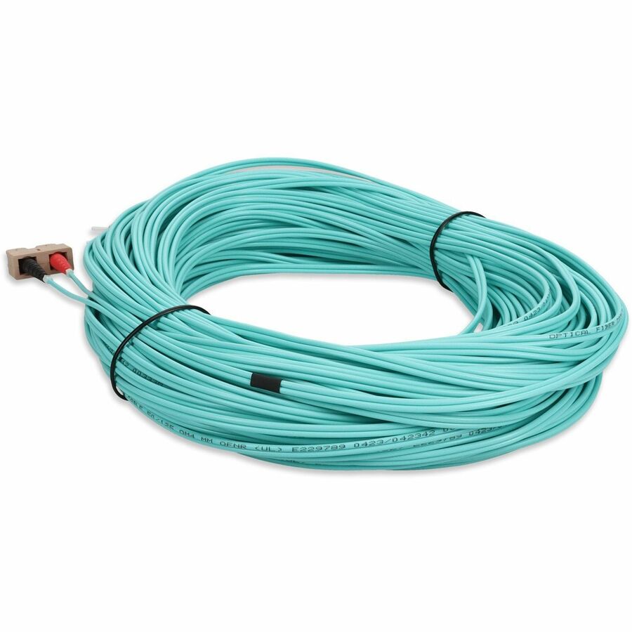 Addon 50M St (Male) To Sc (Male) Aqua Om4 Duplex Fiber Ofnr (Riser-Rated) Patch Cable