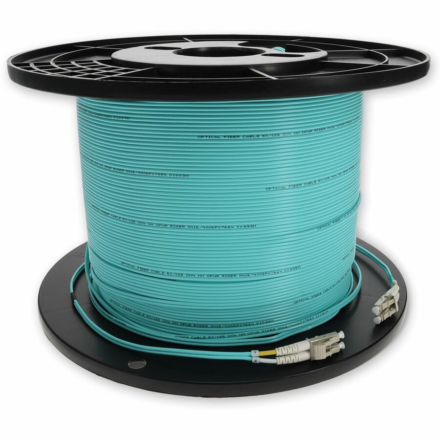 Addon 105M Lc (Male) To Lc (Male) Aqua Om3 Duplex Fiber Ofnr (Riser-Rated) Patch Cable