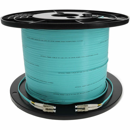 Addon 105M Lc (Male) To Lc (Male) Aqua Om3 Duplex Fiber Ofnr (Riser-Rated) Patch Cable