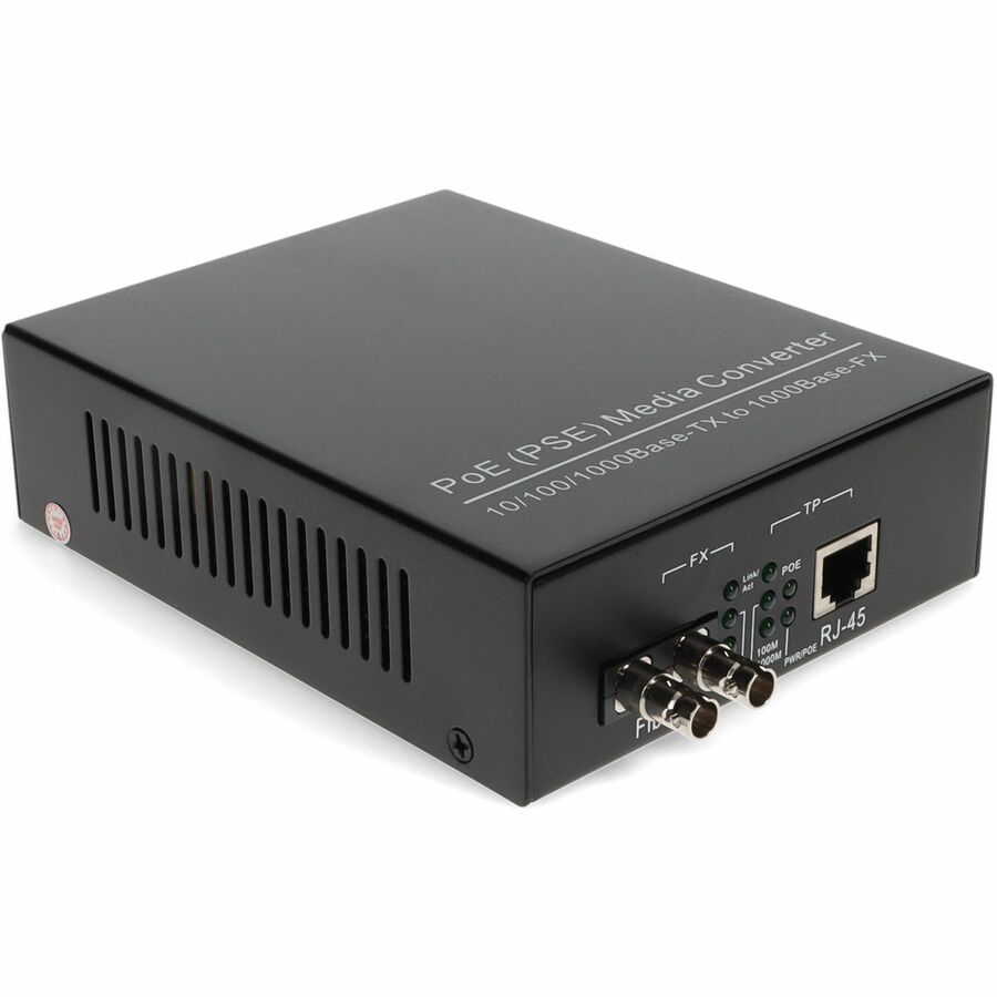 Addon 10/100/1000Base-Tx(Rj45) To 1000Base-Sx(St) Mmf 850Nm 550M Poe Media Converter With Eur Standard Power Supply
