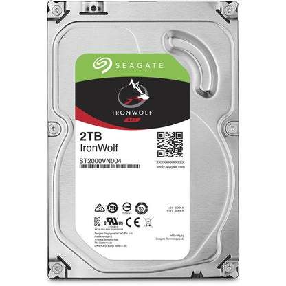 Seagate IronWolf ST2000VN004 2 TB Hard Drive - 3.5 Internal - SATA (SATA/600) - Conventional Magnetic Recording (CMR) Method"