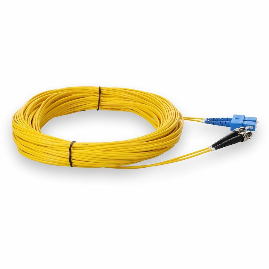 Addon 40M Sc (Male) To St (Male) Yellow Os2 Duplex Fiber Ofnr (Riser-Rated) Patch Cable