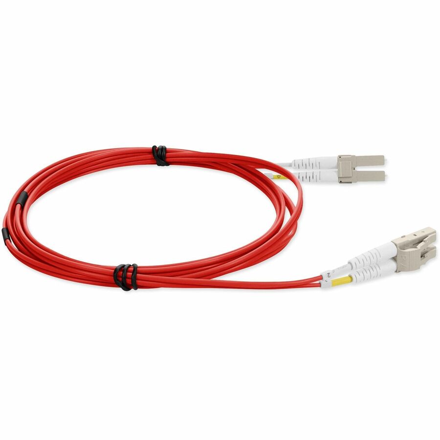 AddOn 1m LC (Male) to LC (Male) Red OM1 Duplex Fiber OFNR (Riser-Rated) Patch Cable ADD-LC-LC-1M6MMF-RD