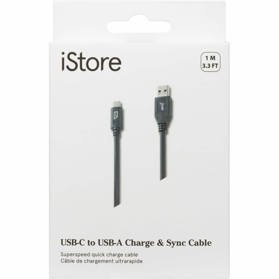 1M Istore Usb-C To Usb-A Sync/,Charge Cable 1M Black