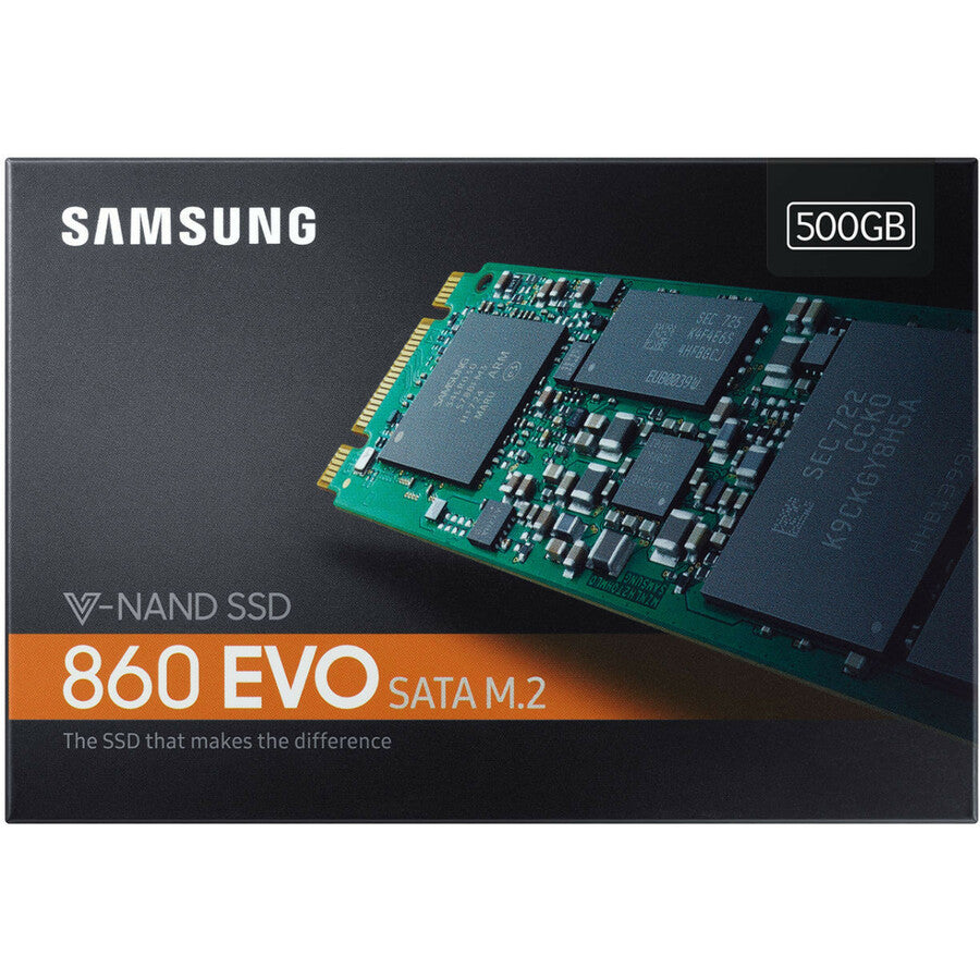 Samsung 860 Evo Series 500Gb M.2 2280 Sata3 Solid State Drive, Retail (Samsung V-Nand 3Bit Mlc)