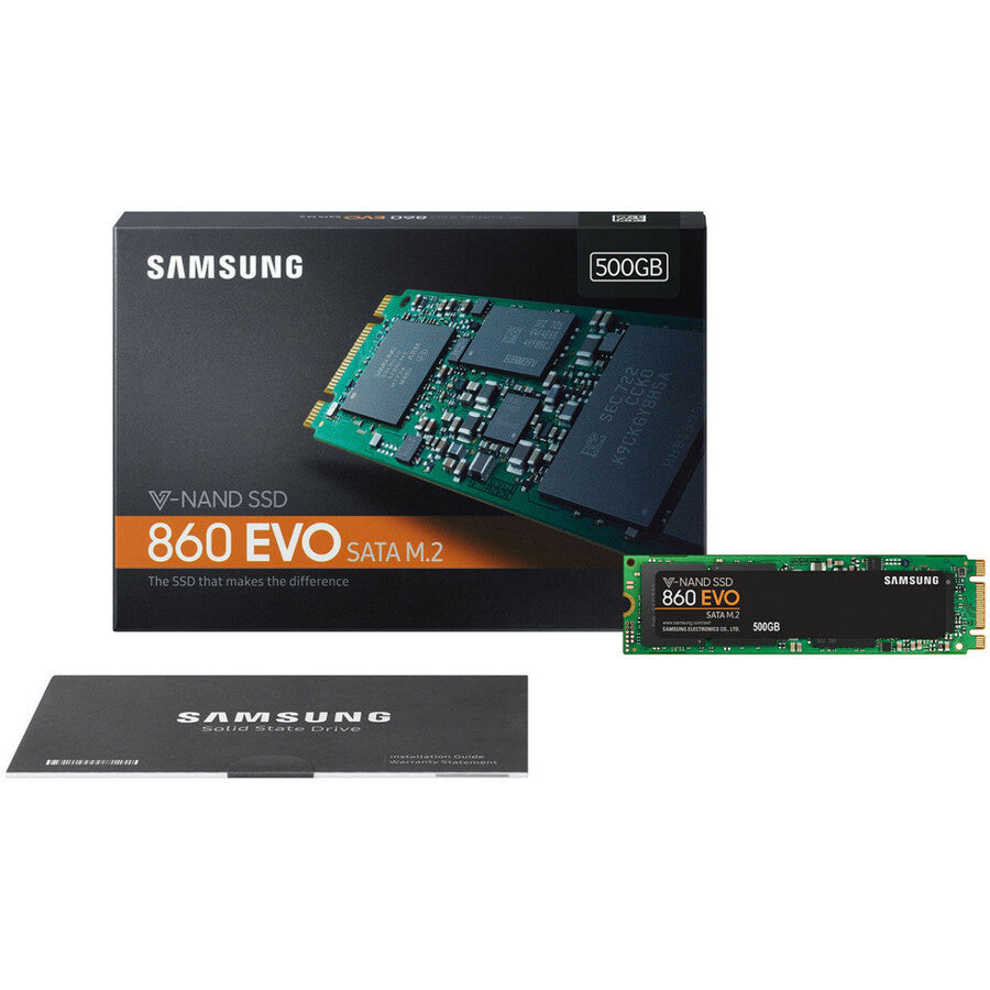 Samsung 860 Evo Series 500Gb M.2 2280 Sata3 Solid State Drive, Retail (Samsung V-Nand 3Bit Mlc)