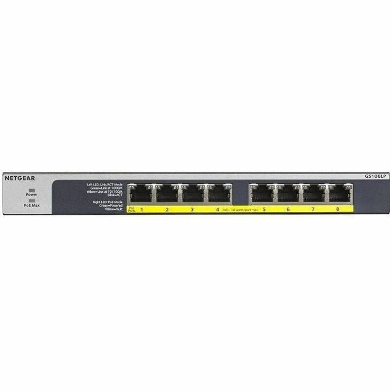 Netgear 8-Port PoE/PoE+ Gigabit Ethernet Unmanaged Switch (GS108LP) GS108LP-100NAS