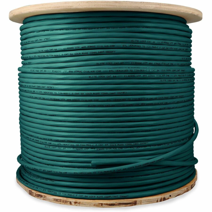 Addon 1000Ft Non-Terminated Green Cat6A Utp Pvc Copper Patch Cable