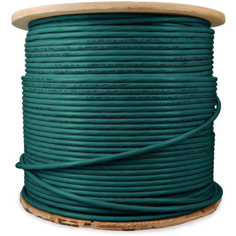 AddOn 1000ft Non-Terminated Green Cat6A UTP PVC Copper Patch Cable ADD-CAT6ABULK1K-GN