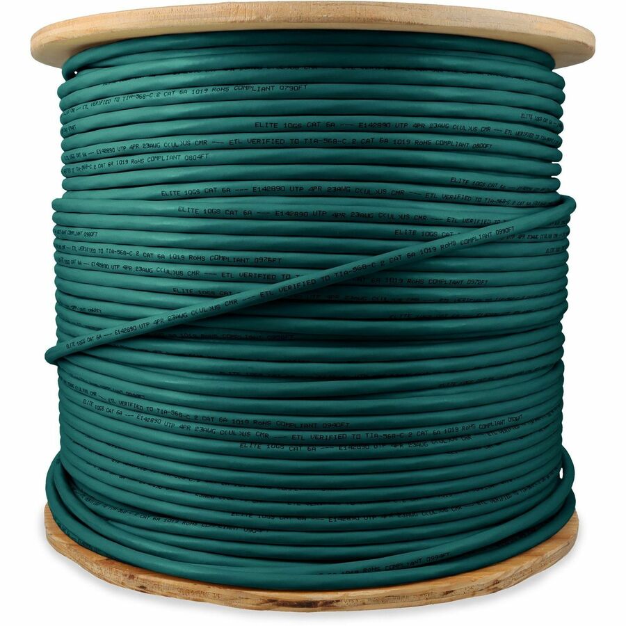 AddOn 1000ft Non-Terminated Green Cat6A UTP PVC Copper Patch Cable ADD-CAT6ABULK1K-GN