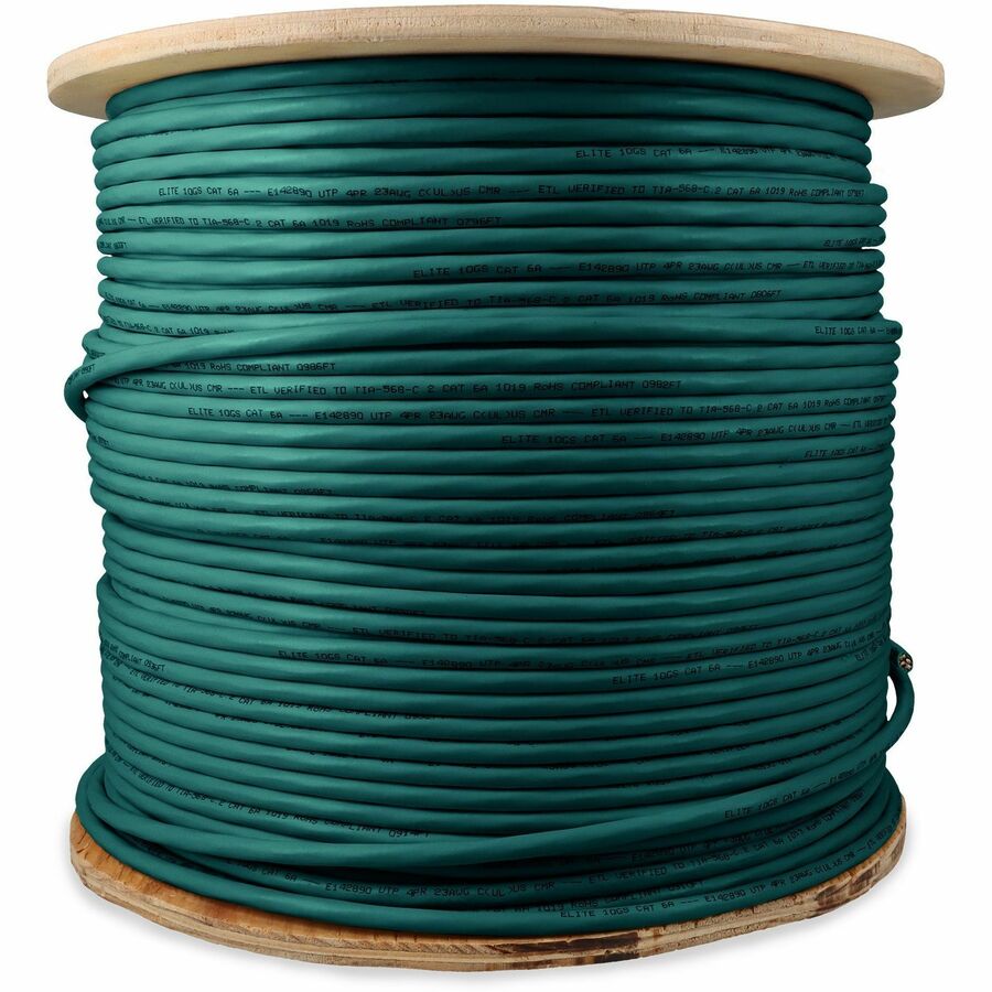 Addon 1000Ft Non-Terminated Green Cat6A Utp Pvc Copper Patch Cable