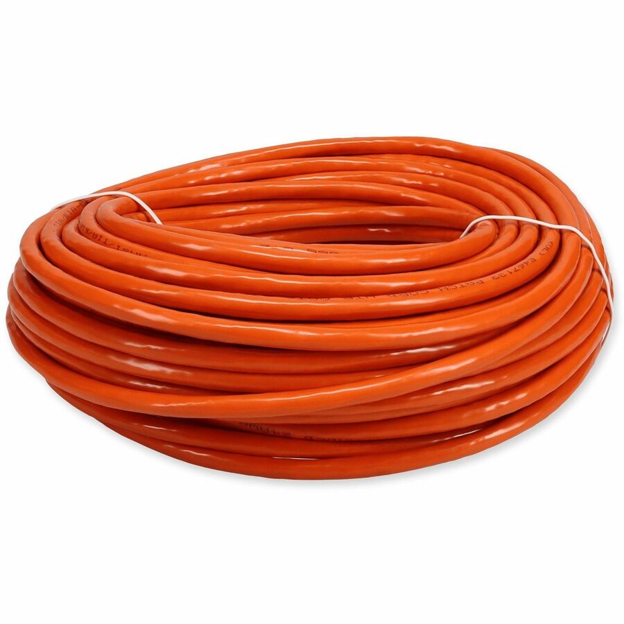 AddOn 100ft Orange CAT 6 PVC Ethernet Cable Snagless Bubble Boot RJ-45 M/M ADD-100FCAT6-OE