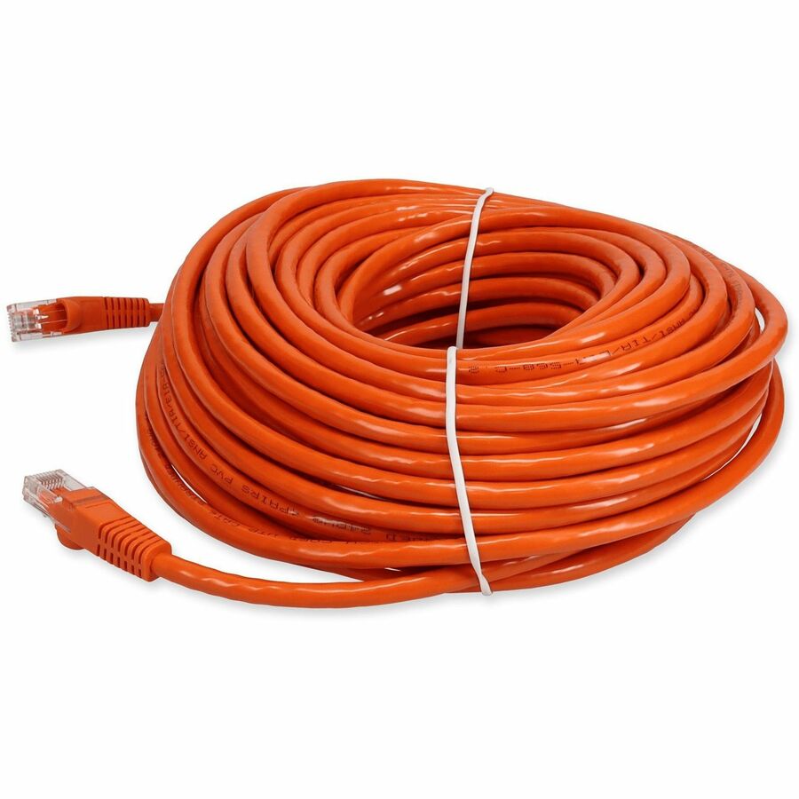 AddOn 100ft Orange CAT 6 PVC Ethernet Cable Snagless Bubble Boot RJ-45 M/M ADD-100FCAT6-OE