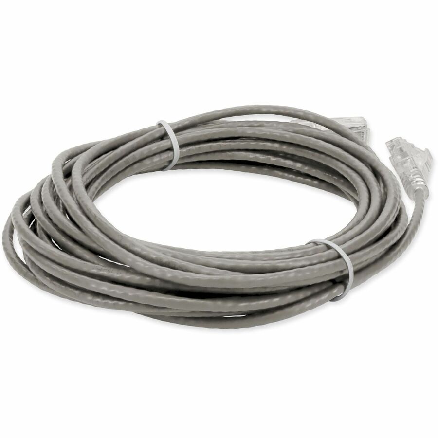 AddOn 25ft Gray CAT 6 Slim PVC Ethernet Cable Snagless Clear-Claw RJ-45 M/M ADD-25FSLCAT6-GY