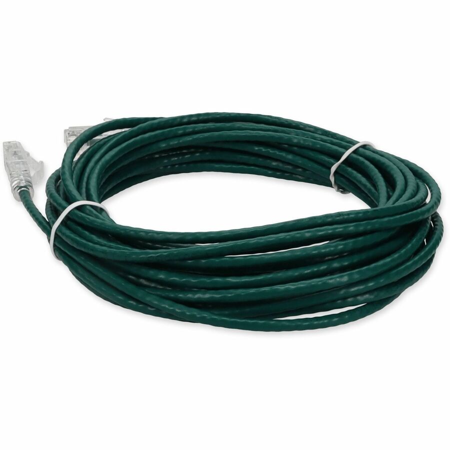 AddOn 30ft Green CAT 6 Slim PVC Ethernet Cable Snagless Clear-Claw RJ-45 M/M ADD-30FSLCAT6-GN