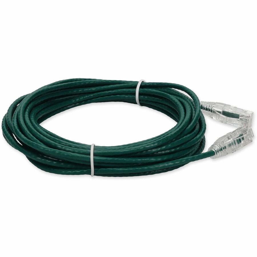 AddOn 30ft Green CAT 6 Slim PVC Ethernet Cable Snagless Clear-Claw RJ-45 M/M ADD-30FSLCAT6-GN