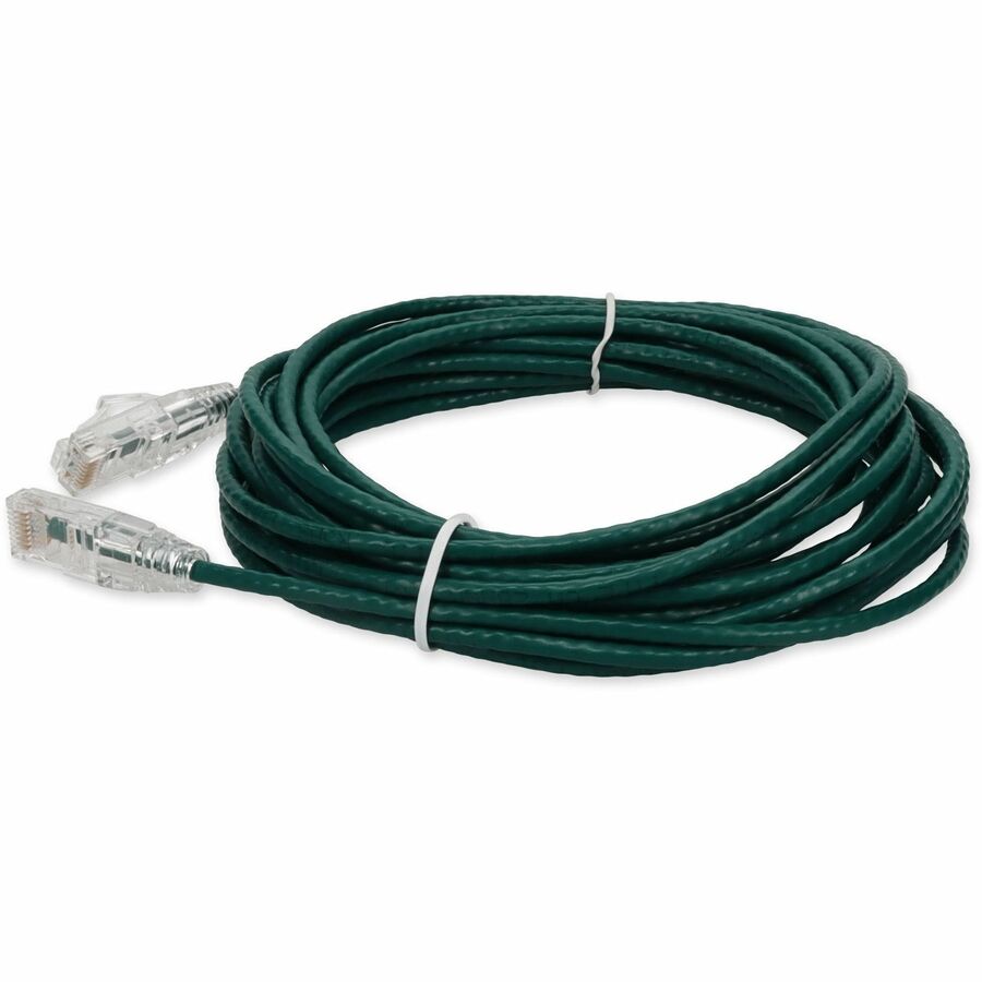 AddOn 30ft Green CAT 6 Slim PVC Ethernet Cable Snagless Clear-Claw RJ-45 M/M ADD-30FSLCAT6-GN