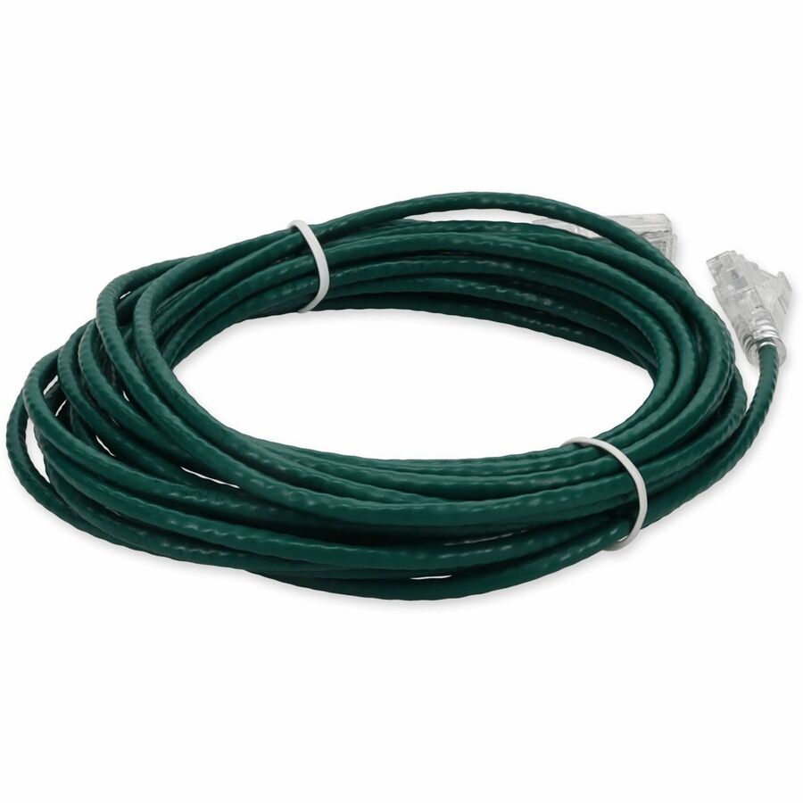 AddOn 30ft Green CAT 6 Slim PVC Ethernet Cable Snagless Clear-Claw RJ-45 M/M ADD-30FSLCAT6-GN